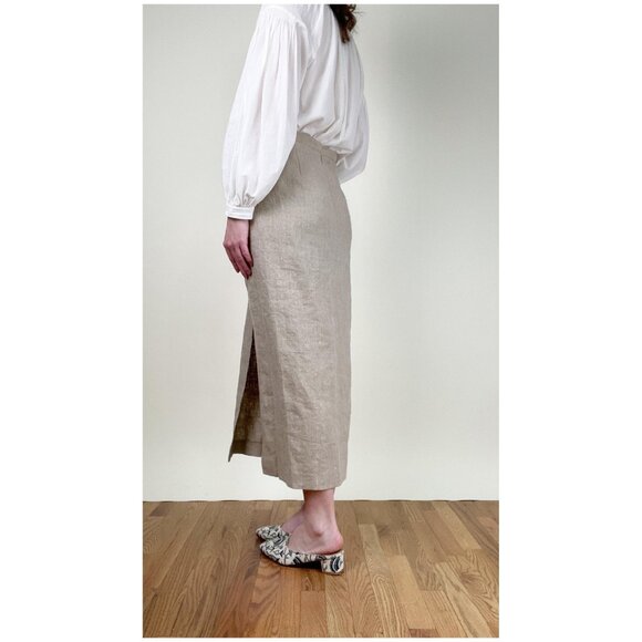 Vintage 100% Silk High Rise Maxi Skirt Straight Column Old Money Quiet Luxury - Picture 3 of 6